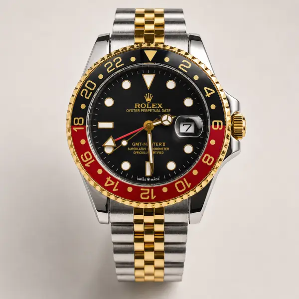 Rolex GMT-Master II Two-Tone Black & Red Bezel Automatic Watch
