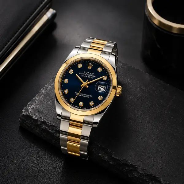 Rolex Datejust Blue Diamond Two-Tone Luxury Watch