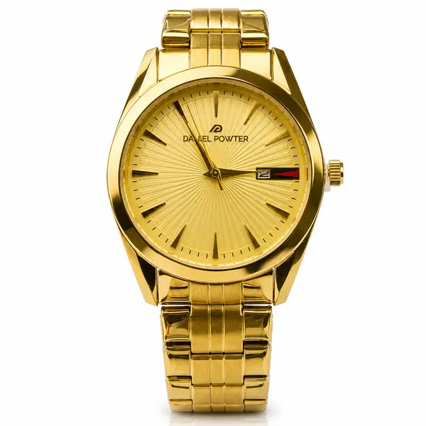 Daniel Powter Gold Sunburst Analog Watch