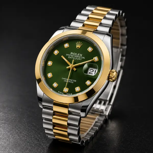 Rolex Datejust Green Diamond Two-Tone Watch