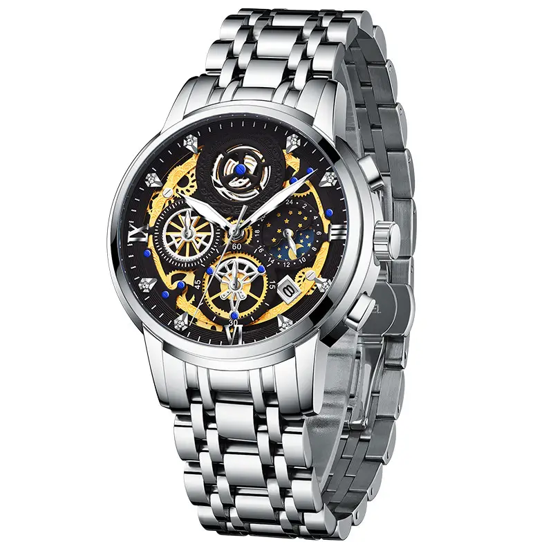 Men's Stainless Steel Multifunction Quartz Watch