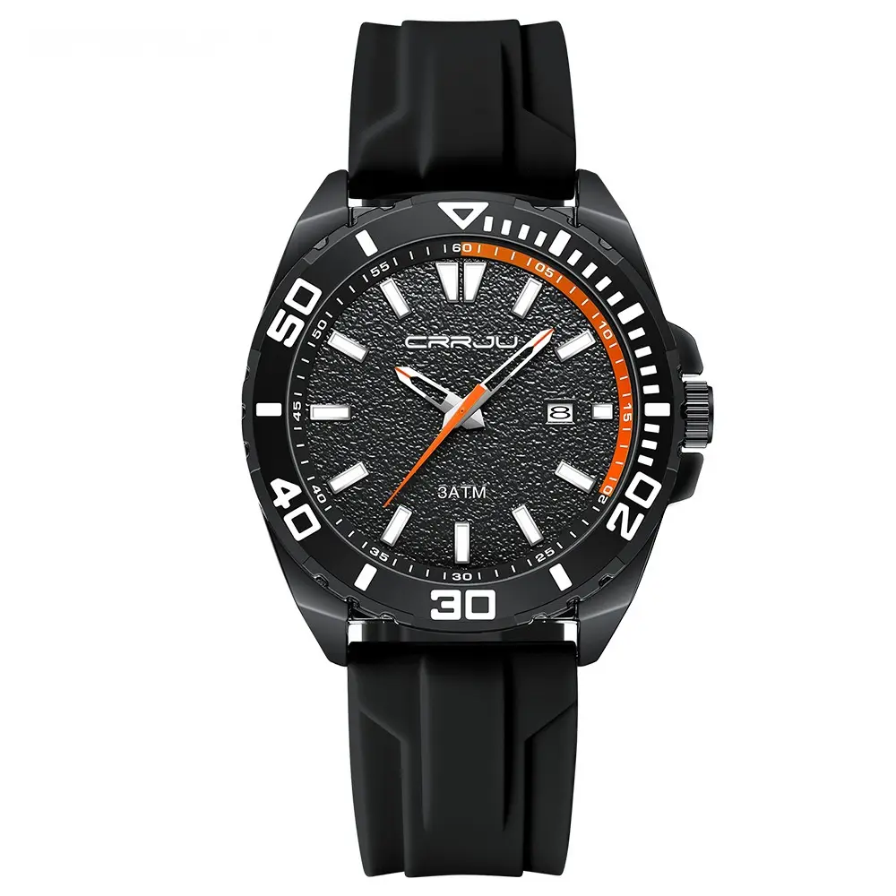 Calendar Leisure Waterproof Circular Silicone Tape Watch