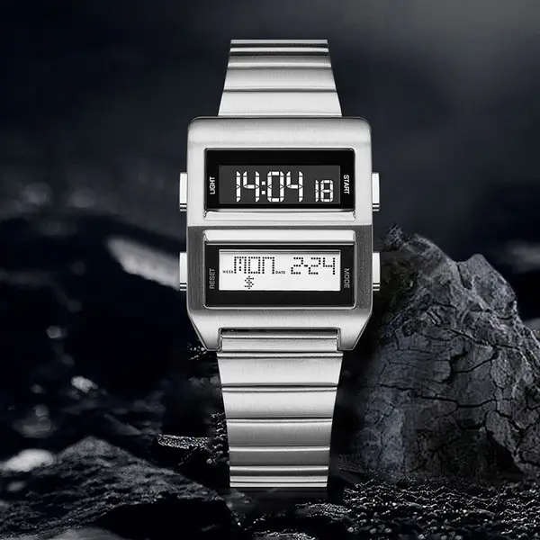 Retro Digital Watch Multi-function Display Electronic Wristwatch