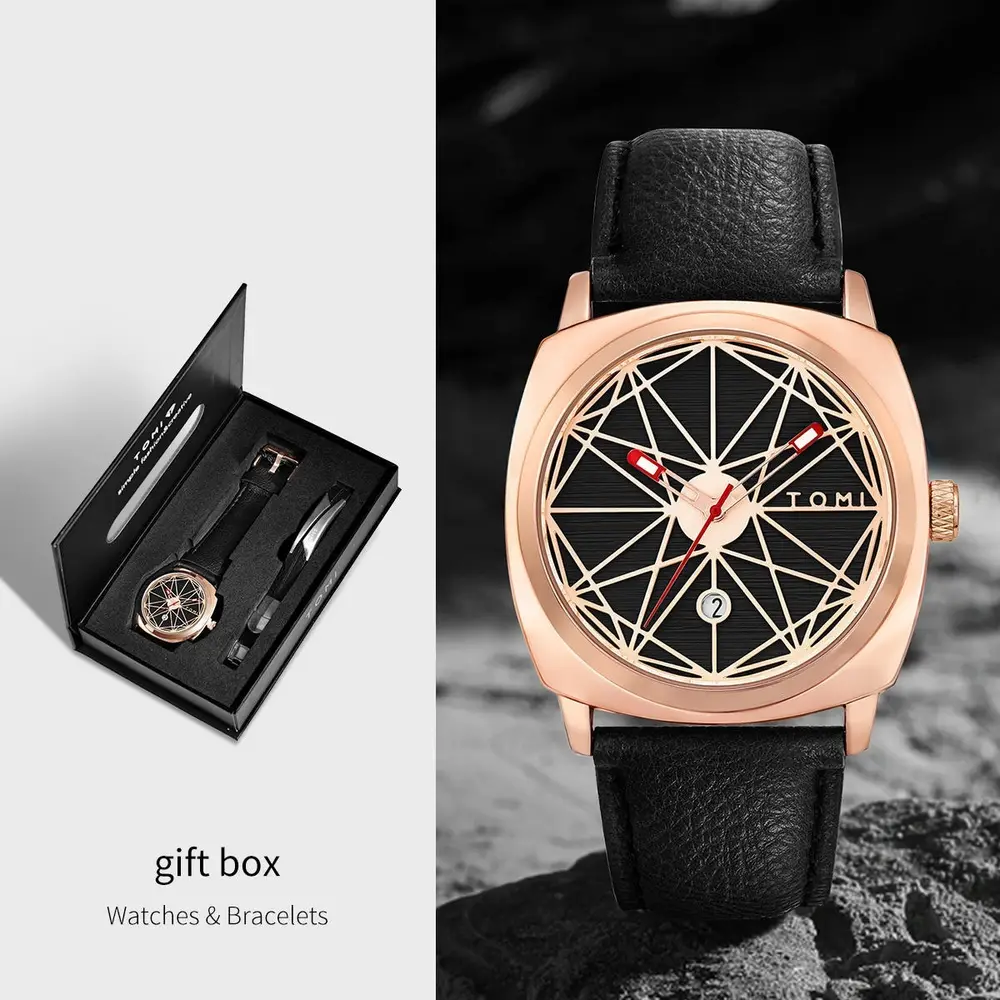 Mens Business Quartz Watch Bracelet Set